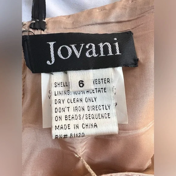 JOVANI Black and Tan Strapless Mermaid Gown | 6 - Picture 16 of 16